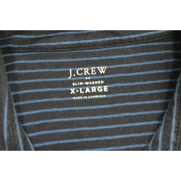J Crew Slim Washed Polo Striped Blues Short Sleeve Casual Mens Size XL - Picture 8 of 9